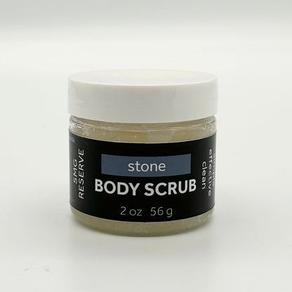 Stone exfoliating sugar scrub for men’s dry skin