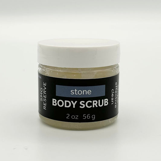 Stone exfoliating sugar scrub for men’s dry skin