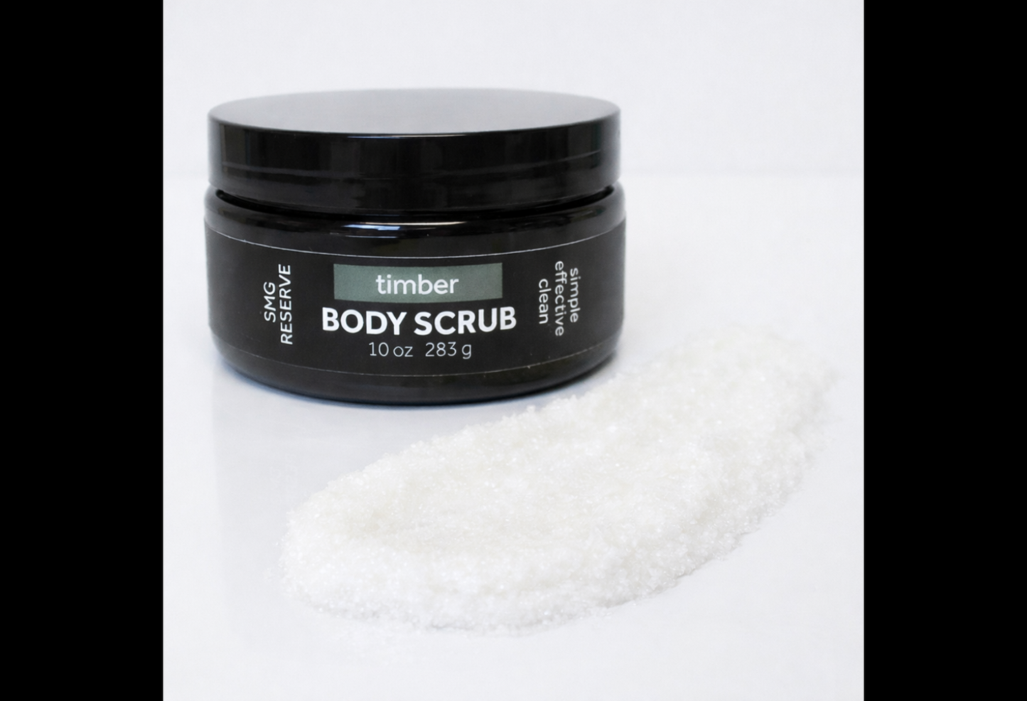 White sugar scrub texture of Timber exfoliating body scrub for men
